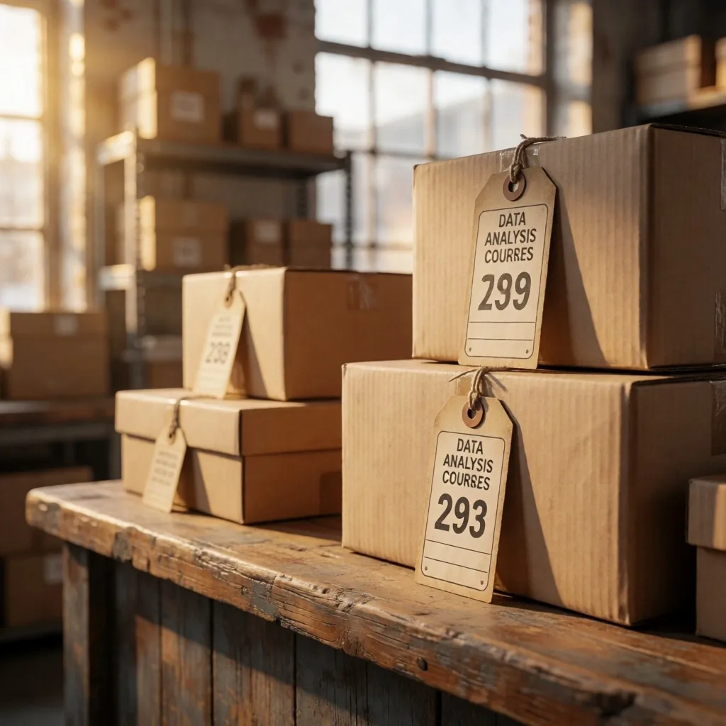 Contenido de retail con etiquetas de precios y registro de ventas